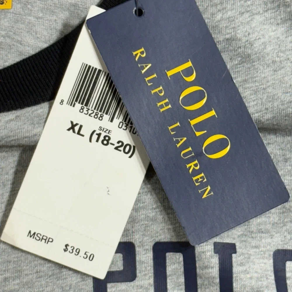 Polo Ralph Lauren Shirt Boys XL Gray Long Sleeve 1967 Athl Dept Graphic Tee NWT - Picture 5 of 7
